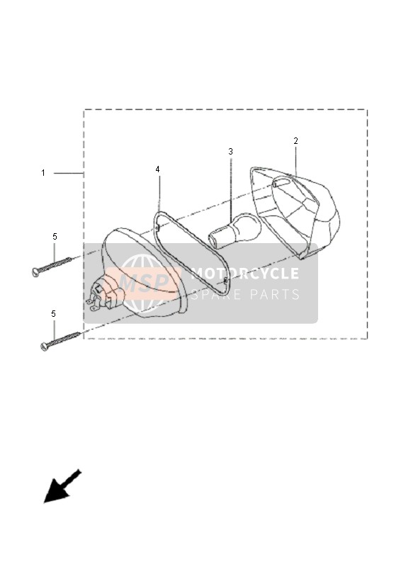 1D4H45000000, Fanalino Post, Yamaha, 1